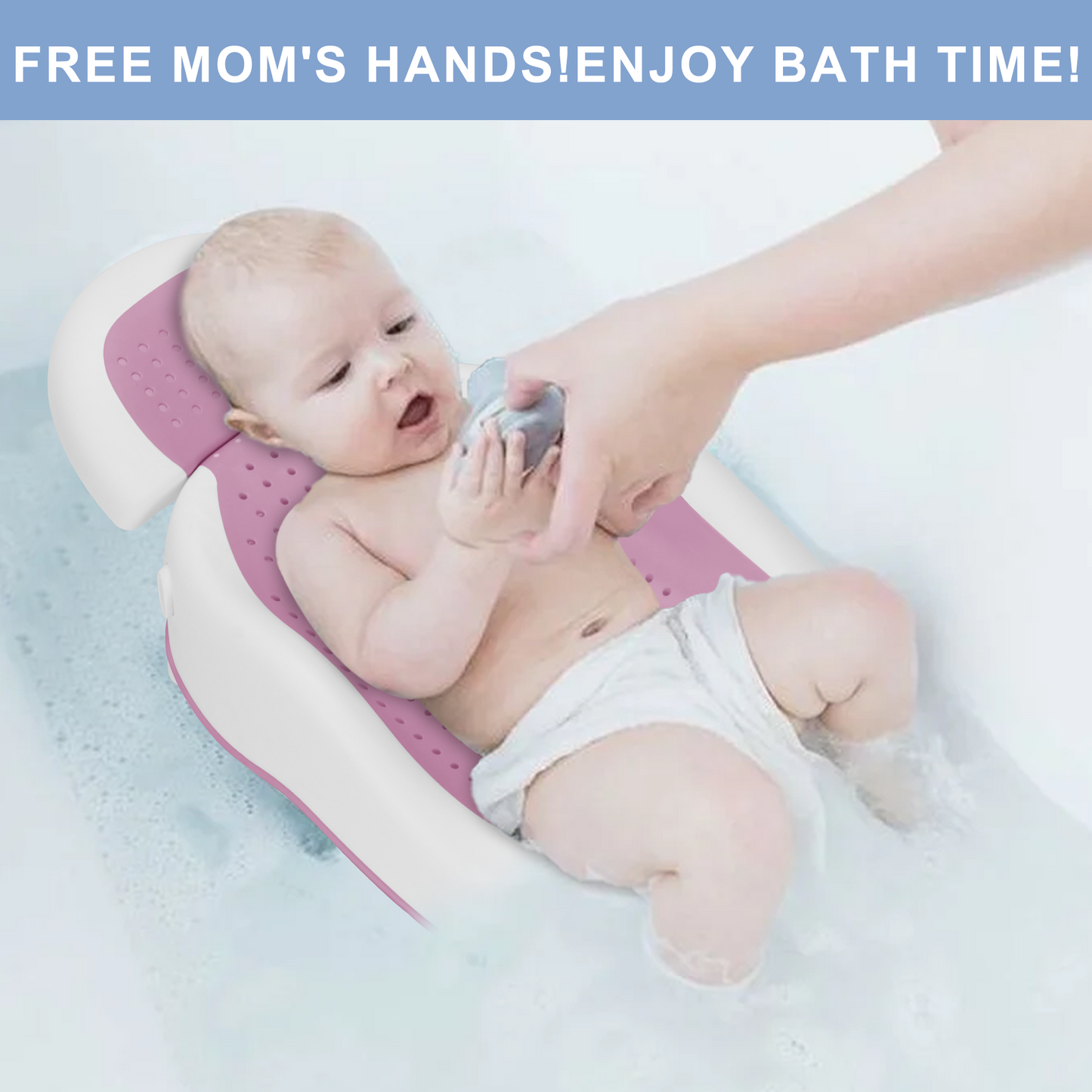 Wddbb Baby Bath Support,Ideal for Babies Less Than 6 Months Old,with Thermometer-Adjustable Slope Newborn Bathtub, Baby tubs for Baby tubs for Newborn Essentials Must Haves (Pink)